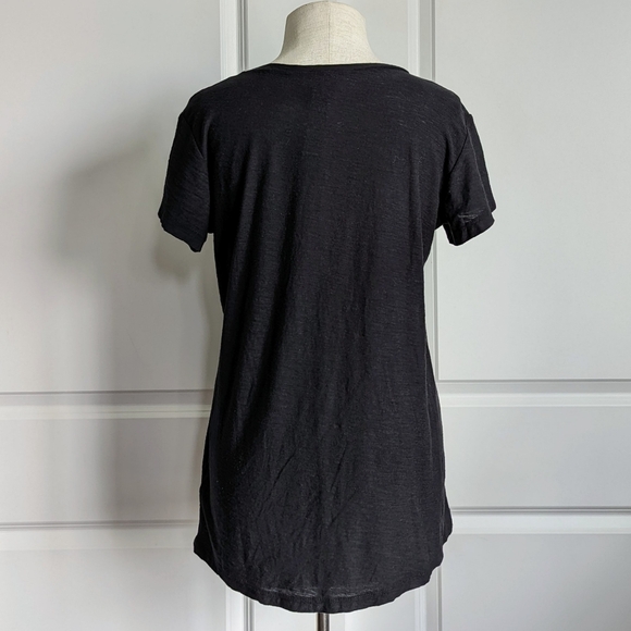 James Perse Tee Short Sleeve Deep Scoop Neck Slub Knit Black L (3) NWT - Picture 5 of 10